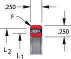 JA series (double sealed), type X - four point contact, bearing profile