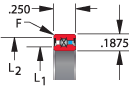 JHA series (double sealed), type X - four point contact, bearing profile